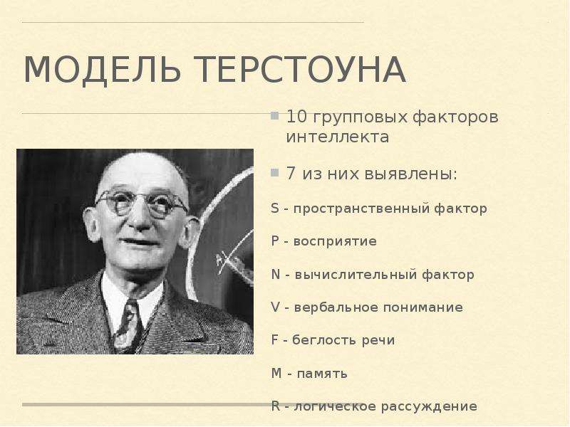 Модели интеллекта. Теория Луи Терстоун. Модель интеллекта Терстоуна. Теория интеллекта л.Терстоуна. Модель интеллекта л.Терстоуна схема.