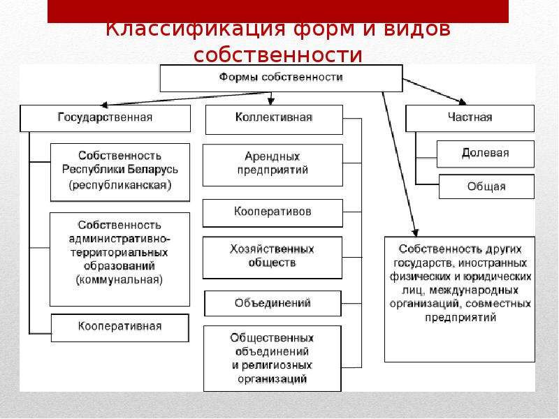 Формы собственности в рыночной экономике. Виды имущества. Форма собственности жилья. Виды имущества го.