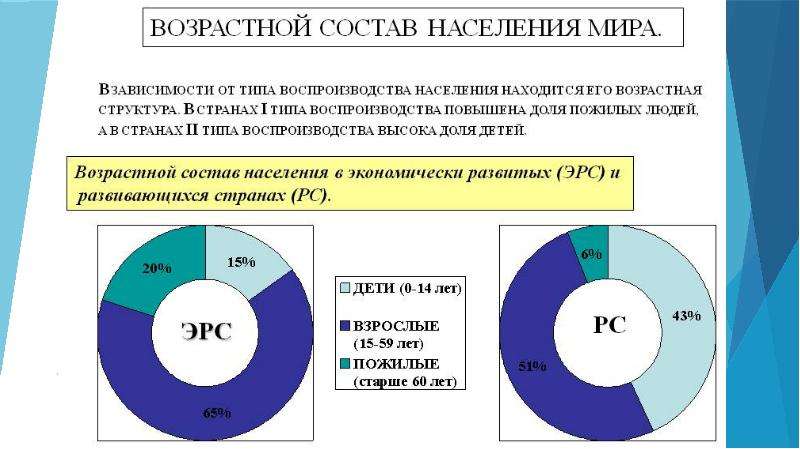 Возрастной состав 2 типа воспроизводства населения