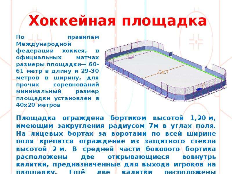 Сколько длится хоккей с шайбой. Хоккейный корт 20х40 чертеж. Размеры хоккейной площадки 40х20. Хоккей площадка. Хоккейная коробка.