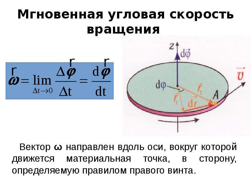 Вектор вращения. Мгновенная угловая скорость формула. Угловая скорость вращательного движения твердого тела. Мгновенная угловая скорость вращательного движения. Кинематика вращательного движения угловая скорость.