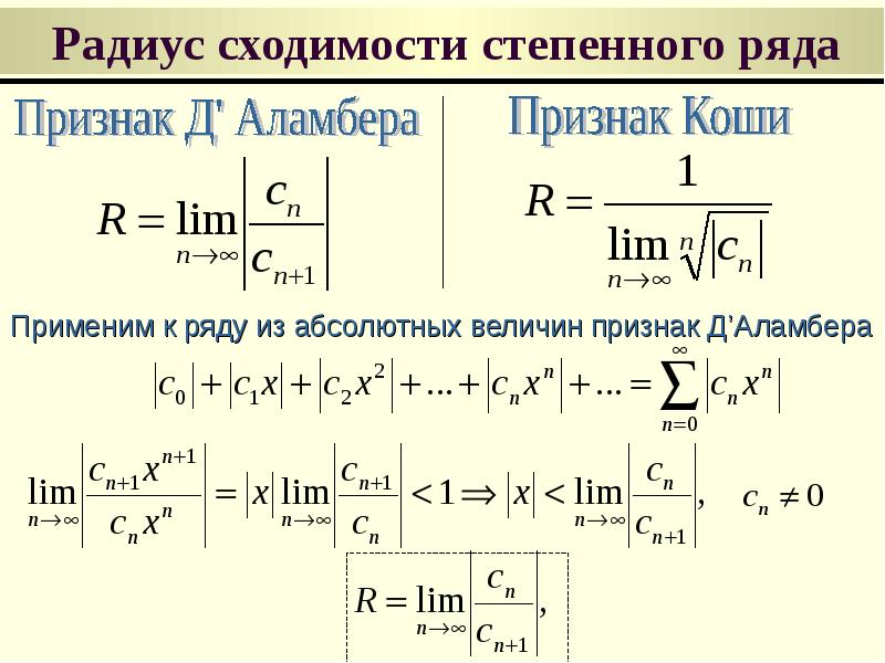 Найти область ряда