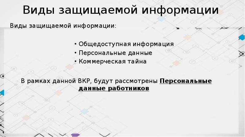 Виды защищаемой информации