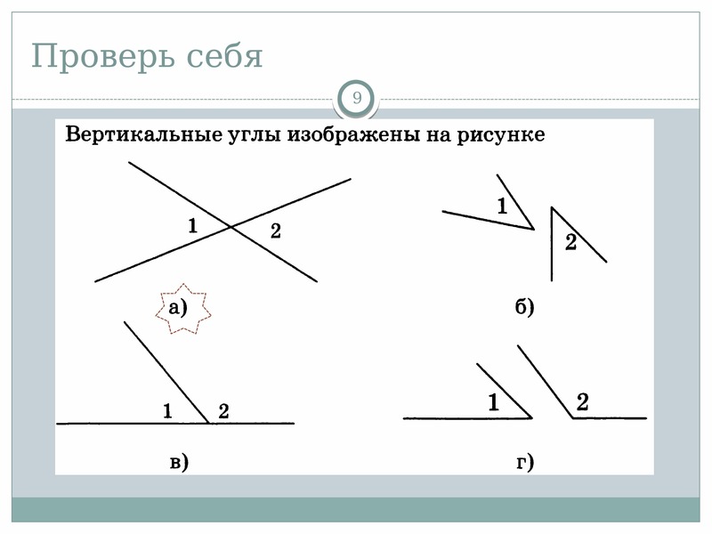 Выпишите все пары вертикальных и смежных углов изображенных на рисунке