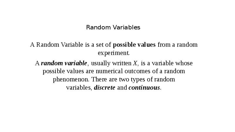 Possible values