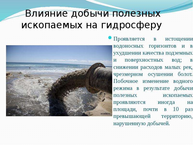 Истощение полезных ископаемых презентация