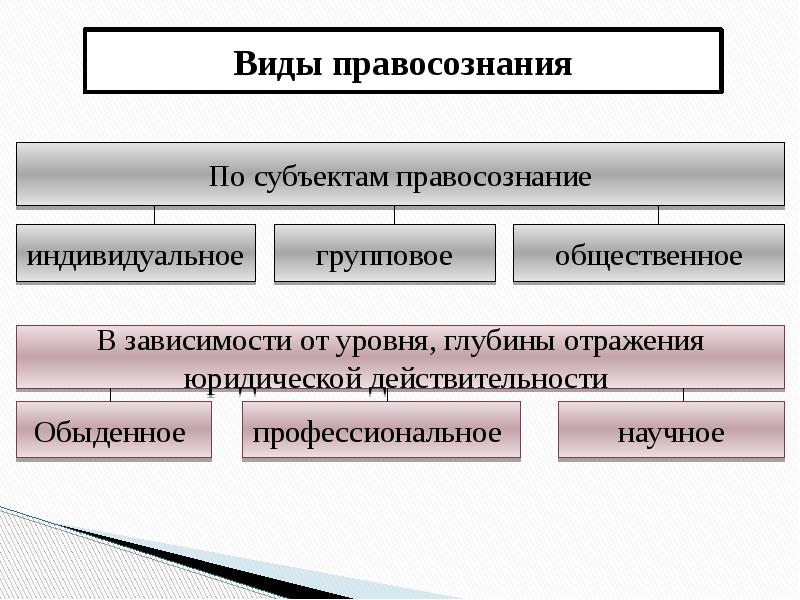 Правосознание предполагает составьте схему