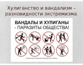 Хулиганство и вандализм – разновидности экстремизма