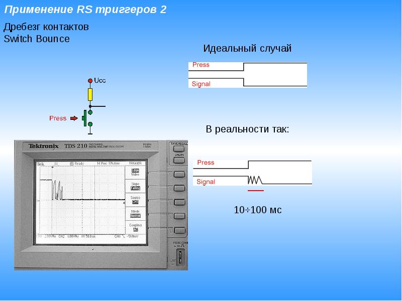 Триггер цифровая схемотехника. Применение триггеров. RS триггер дребезг контактов. Применение RS триггера.