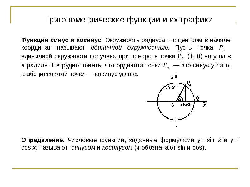 Тригонометрические функции числового аргумента 10 класс презентация