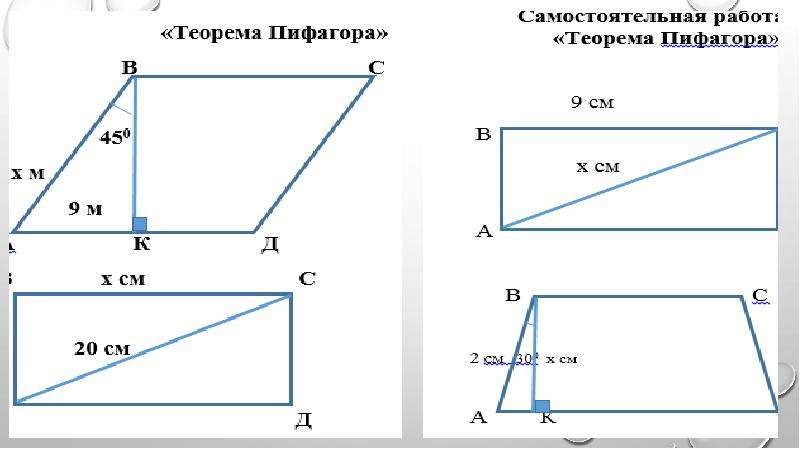 Применение теоремы пифагора в жизни проект