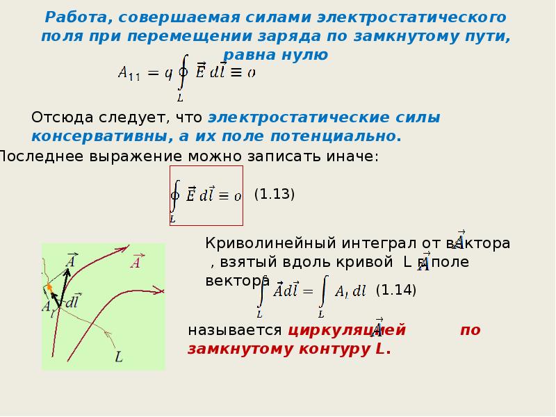 Работа заряда в электрическом поле