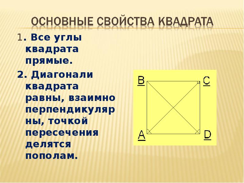 Диагонали квадрата взаимно перпендикулярны