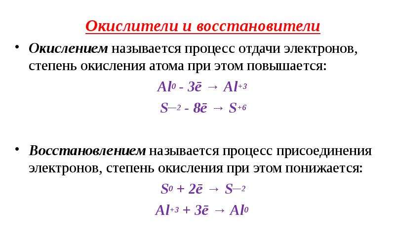 Предложите схемы присоединения или отдачи электронов назовите процесс окисления или восстановления