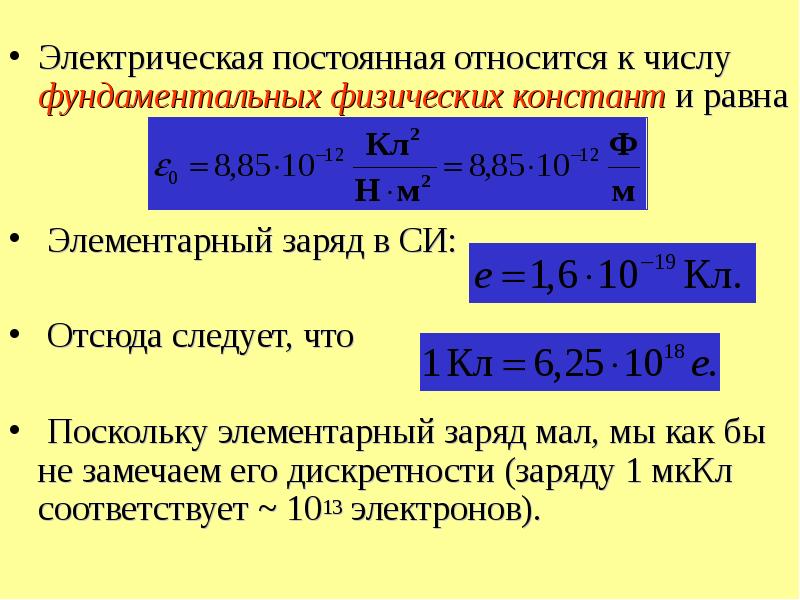 Заряд единица си