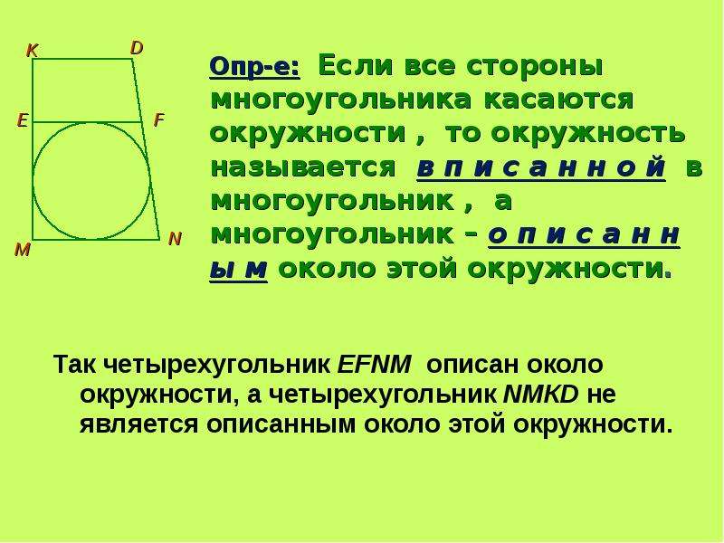 Периметр четырехугольника описанного около окружности формула. Если четырехугольник описан около окружности то.