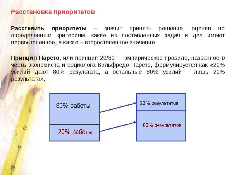 Расставить приоритеты