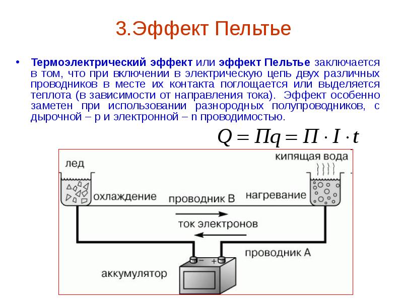 Эффект пельтье схема