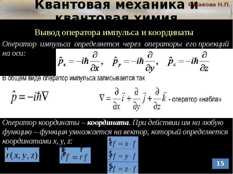 Координата частицы. Оператор импульса в квантовой механике. Оператор проекции импульса. Операторы импульса и координаты квантовая механика. Оператор проекции момента импульса гамильтониан.