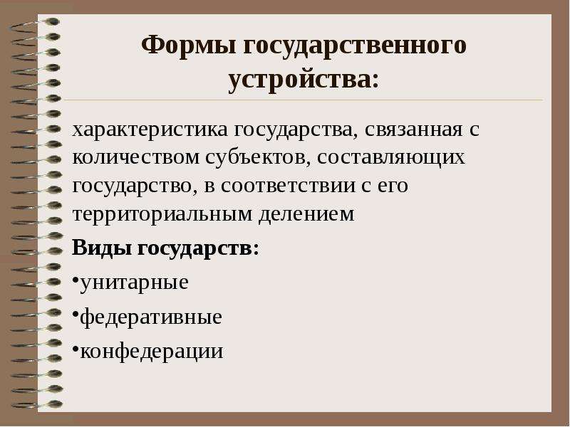 Система формы государства. Формы государственного устройства. Характеристика форм государственного устройства. Форма государственного устройства характеризует аспекты.