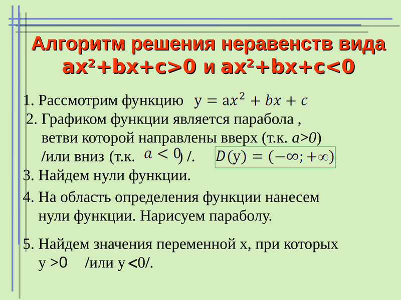 Линейные неравенства с одной переменной