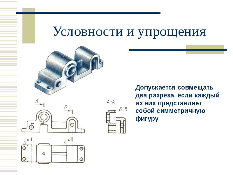 Изображение разреза на чертеже