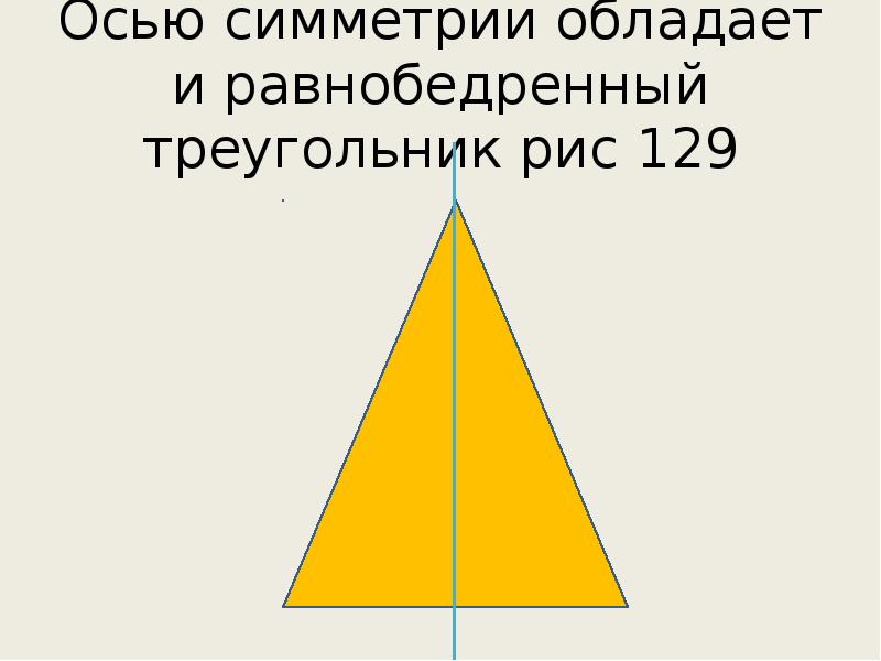 Равнобедренный треугольник имеет три оси симметрии верно. Ось симметрии равнобедренного треугольника. Осевая симметрия равнобедренного треугольника. ОСТ симетрии треугольника. Ось симметрии прямоугольного треугольника.