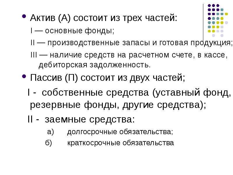 Активы 3 группы. Что состоит из трех частей. Из чего состоят Активы.