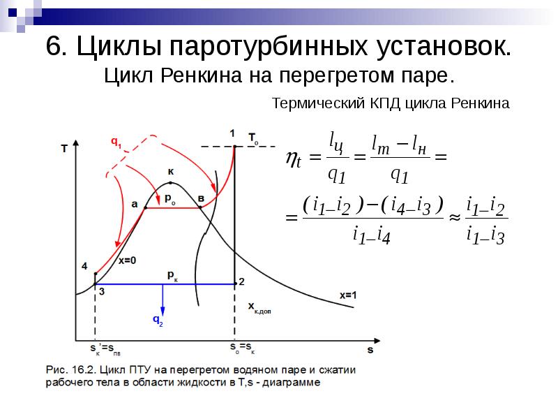 Термический кпд цикла. КПД цикла Ренкина. Формула эффективности цикла Ренкина. Цикл Ренкина для перегретого пара. Цикл паросиловой установки цикл Ренкина.