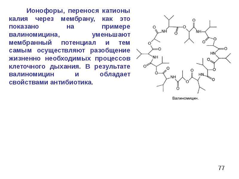 Устойчивый катион. Валиномицин биохимия. Строение ионофора – валиномицин. Валиномицин структура. Пептидные антибиотики (валиномицин.