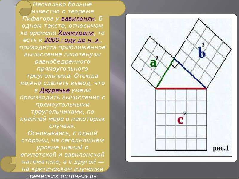 Знать теорему пифагора