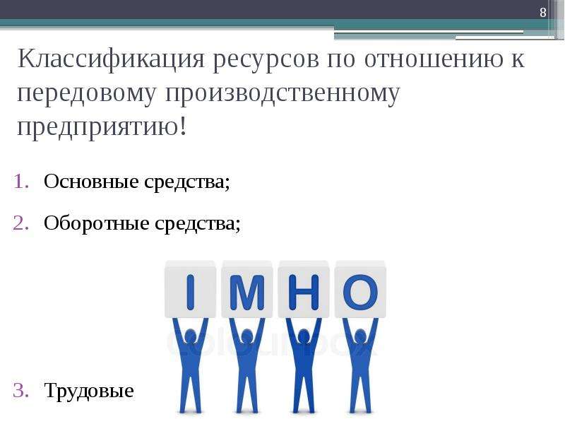 Производственные ресурсы предприятия. По отношению к производству ресурсы подразделяются на.