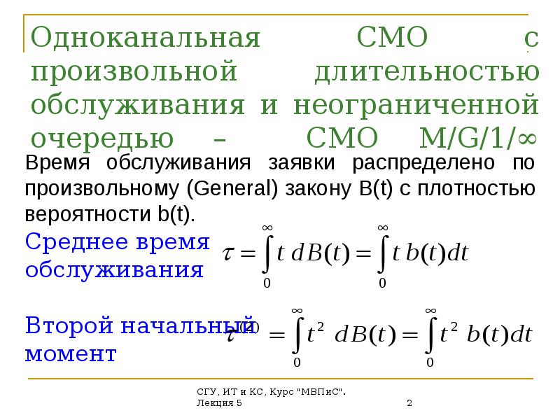 Параметры смо