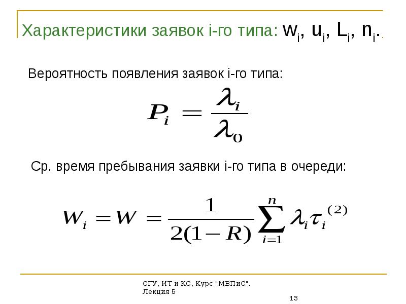 Параметры смо