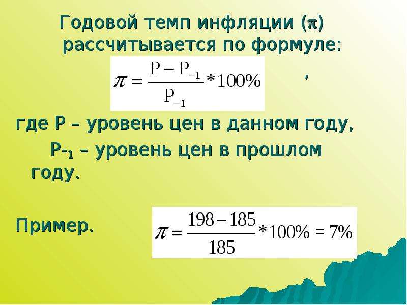 Средняя величина инфляции за весь срок реализации инвестиционного проекта формула