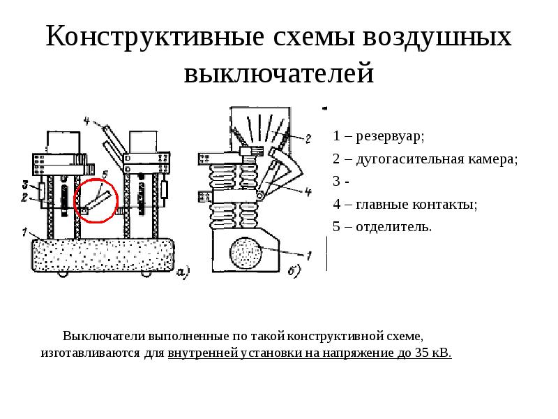 Воздушный выключатель на схеме