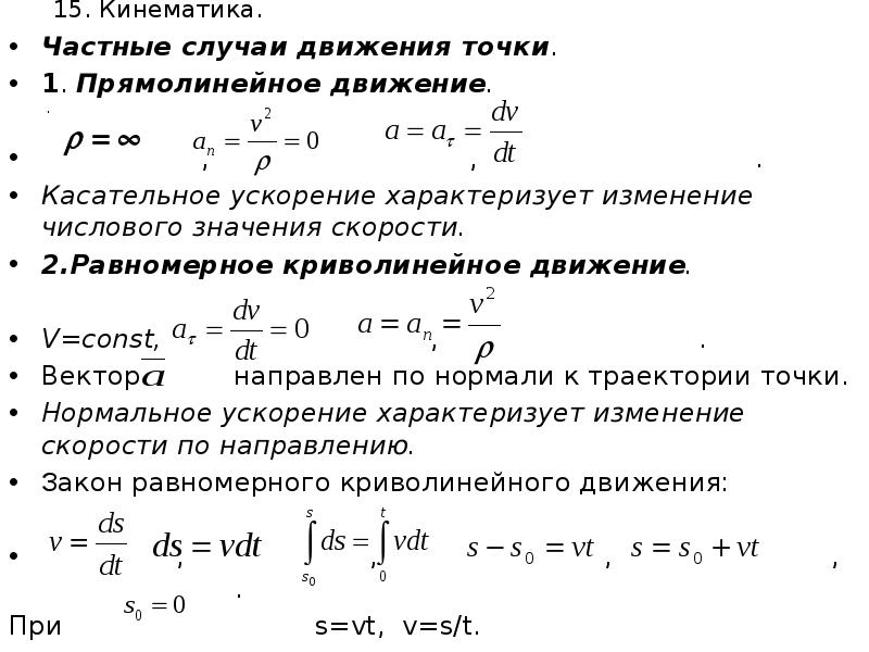 Законы кинематики