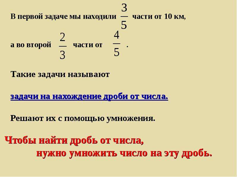 Нахождение дроби от дроби 6 класс. Нахождение дроби от числа 6 класс задачи с решением.