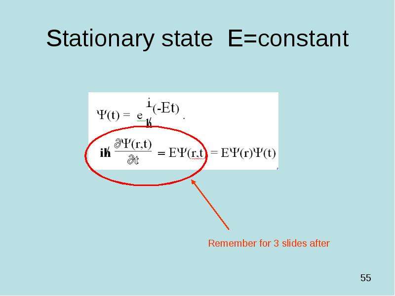 Stationary state E=constant