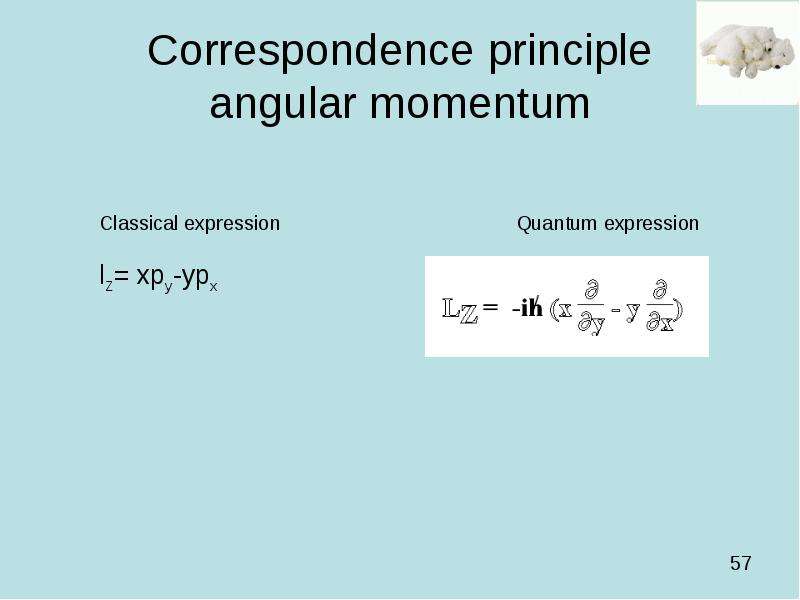 Correspondence principle angular momentum