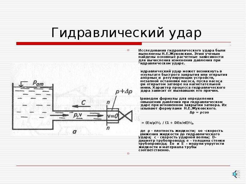 Презентация гидравлический удар