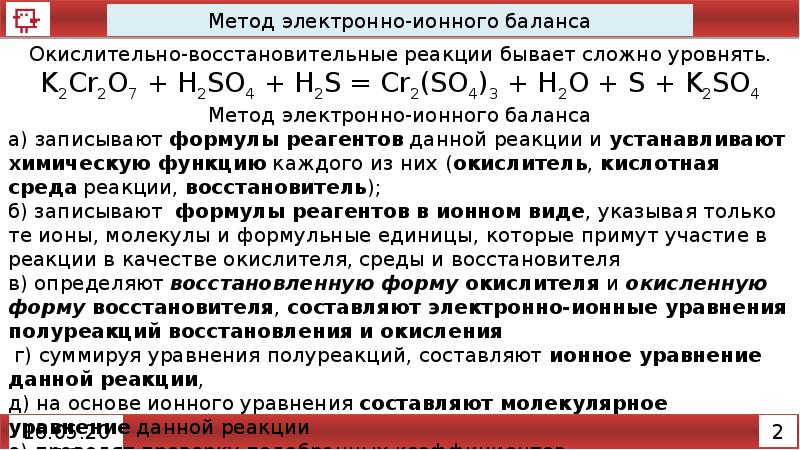 Схема ионного баланса