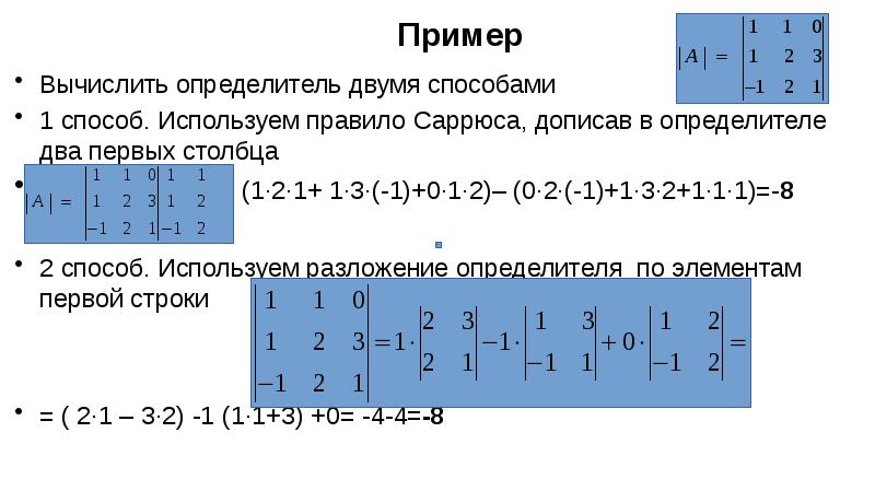 Виды определителей