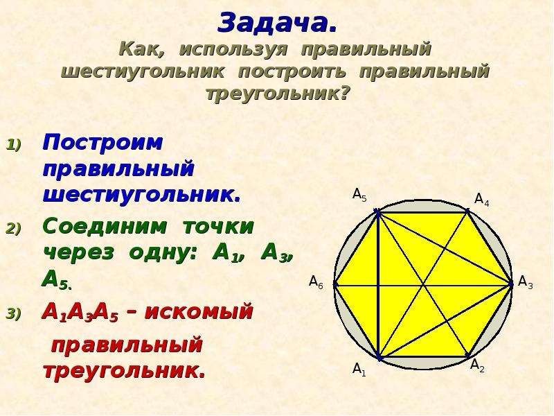 Правильный шестиугольник треугольники