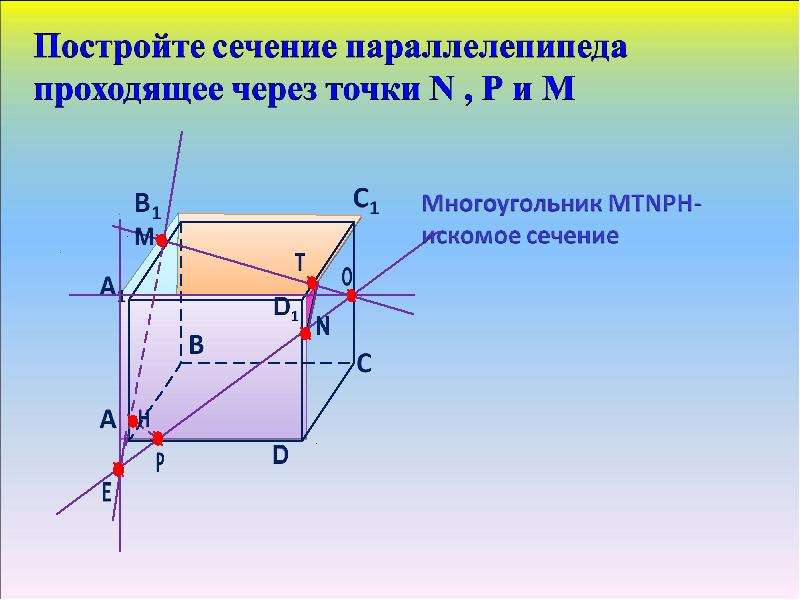 Построение сечений параллелепипеда