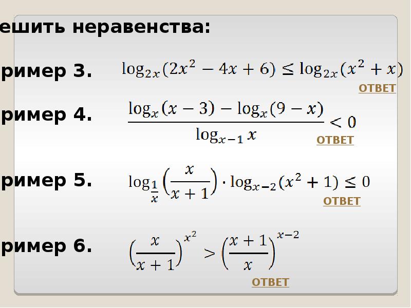 Метод рационализации при решении неравенств проект