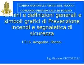 Termini e definizioni generali e simboli grafici di Prevenzione Incendi e segnaletica di sicurezza