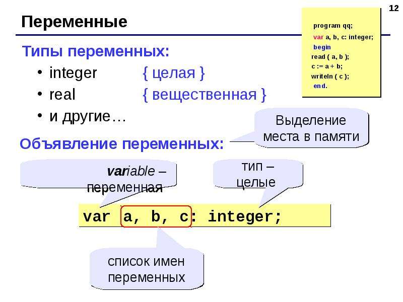 Значение переменной целое число. Программирование на языке Паскаль 7 класс. Real в Паскале. 7 /2 На языке программирования Паскаль. Real в программировании.