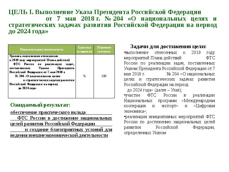 Единый план по достижению национальных целей развития российской федерации на период до 2024 г