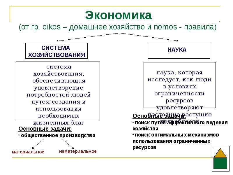 Экономика как наука экономика как хозяйство план